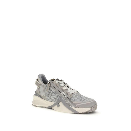 Fendi Graue Bos Taurus Kalbsleder Athletic Sneaker by Fendi