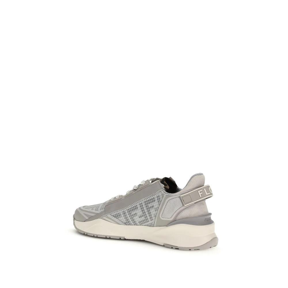 Fendi Graue Bos Taurus Kalbsleder Athletic Sneaker by Fendi