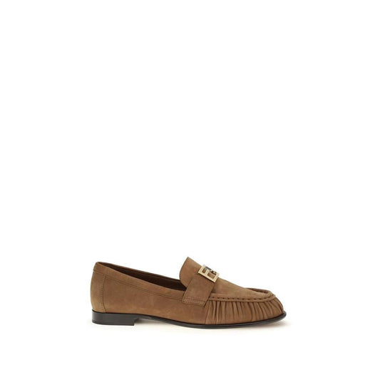 Fendi Braune Kalbsleder Bos Taurus Slipper-Loafer by Fendi