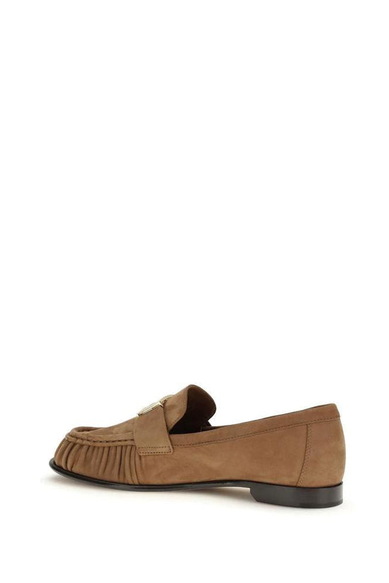 Fendi Braune Kalbsleder Bos Taurus Slipper-Loafer by Fendi