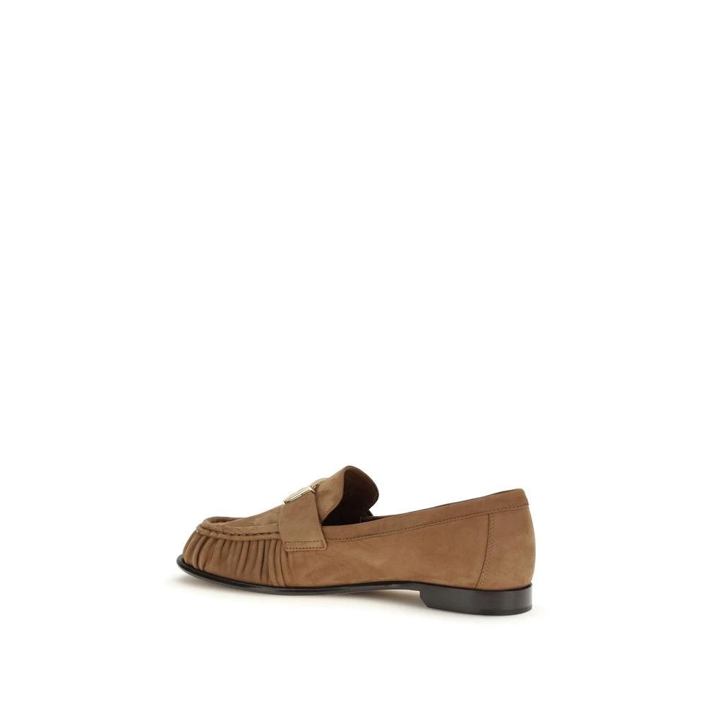 Fendi Braune Kalbsleder Bos Taurus Slipper-Loafer by Fendi