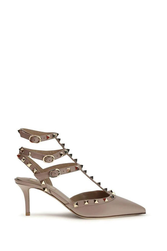 Valentino Garavani Multicolor Calf Leather Bos Taurus Mid Heel Pumps by Valentino Garavani