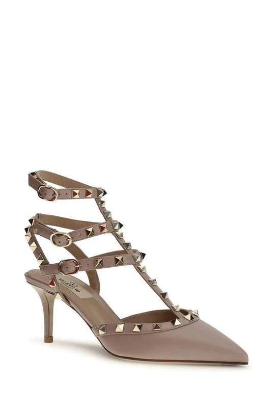 Valentino Garavani Multicolor Calf Leather Bos Taurus Mid Heel Pumps by Valentino Garavani