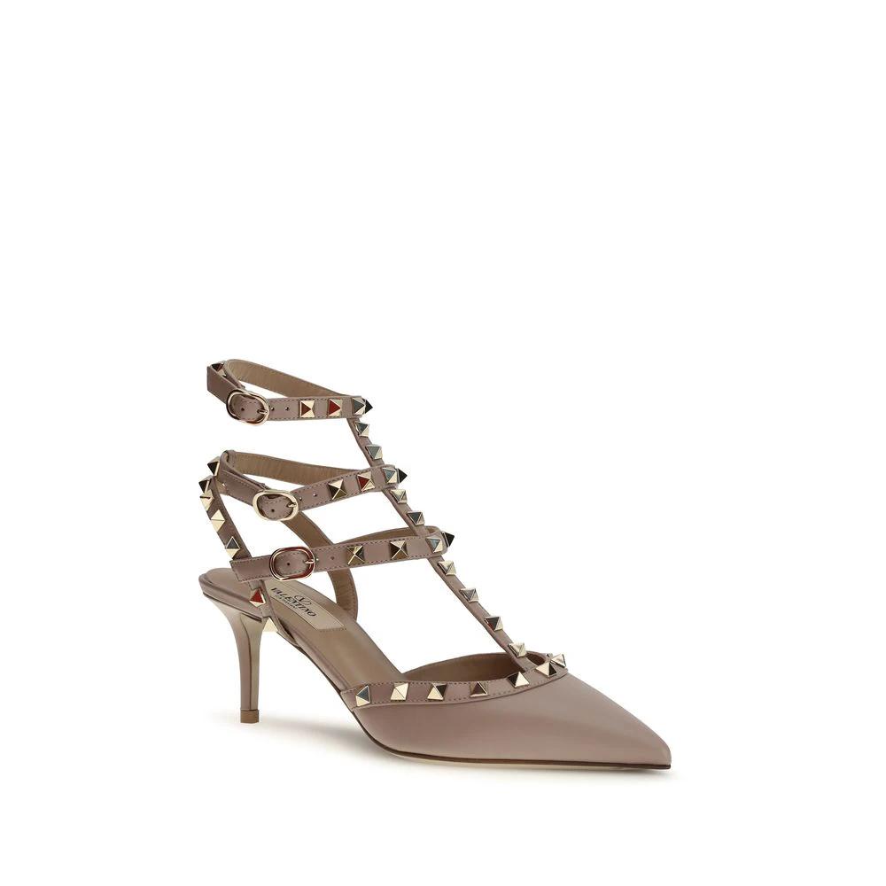 Valentino Garavani Multicolor Calf Leather Bos Taurus Mid Heel Pumps by Valentino Garavani