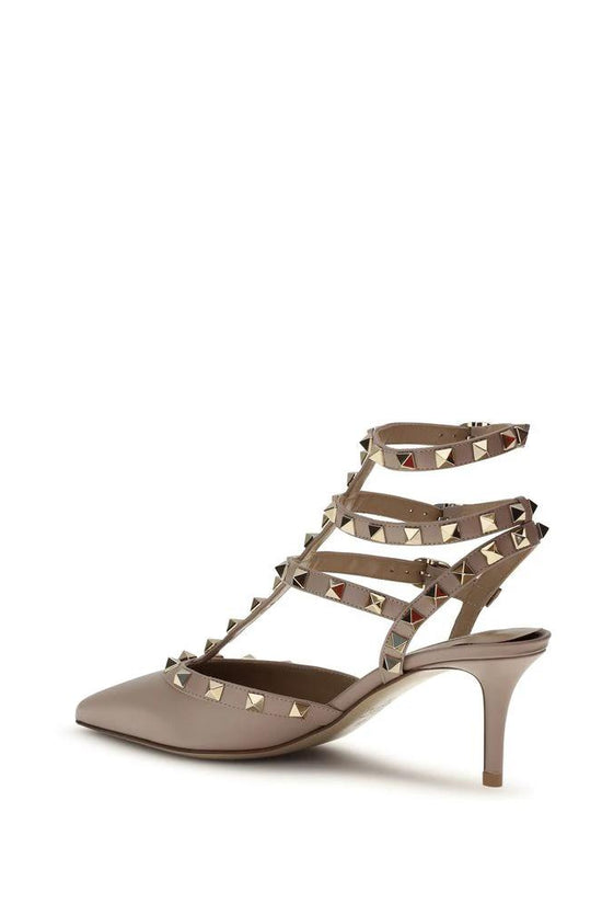 Valentino Garavani Multicolor Calf Leather Bos Taurus Mid Heel Pumps by Valentino Garavani