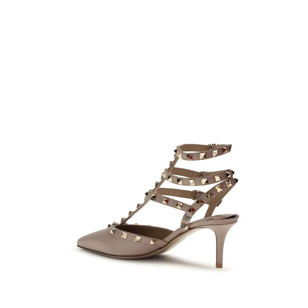 Valentino Garavani Multicolor Calf Leather Bos Taurus Mid Heel Pumps by Valentino Garavani