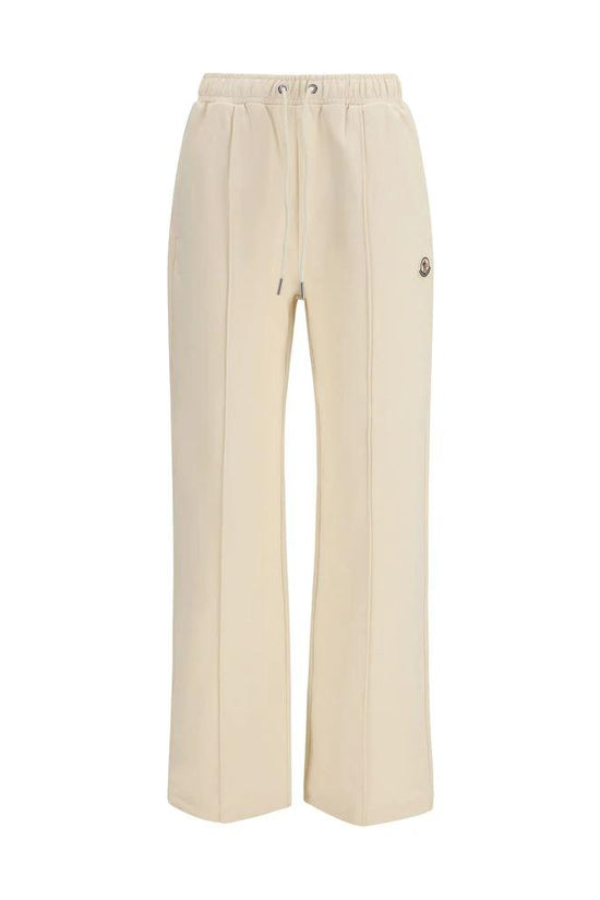 Moncler Beige Cotton Athletic Pants by Moncler