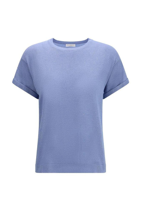 Brunello Cucinelli Cucinelli Blaues Nylon-T-Shirt by Brunello Cucinelli Cucinelli