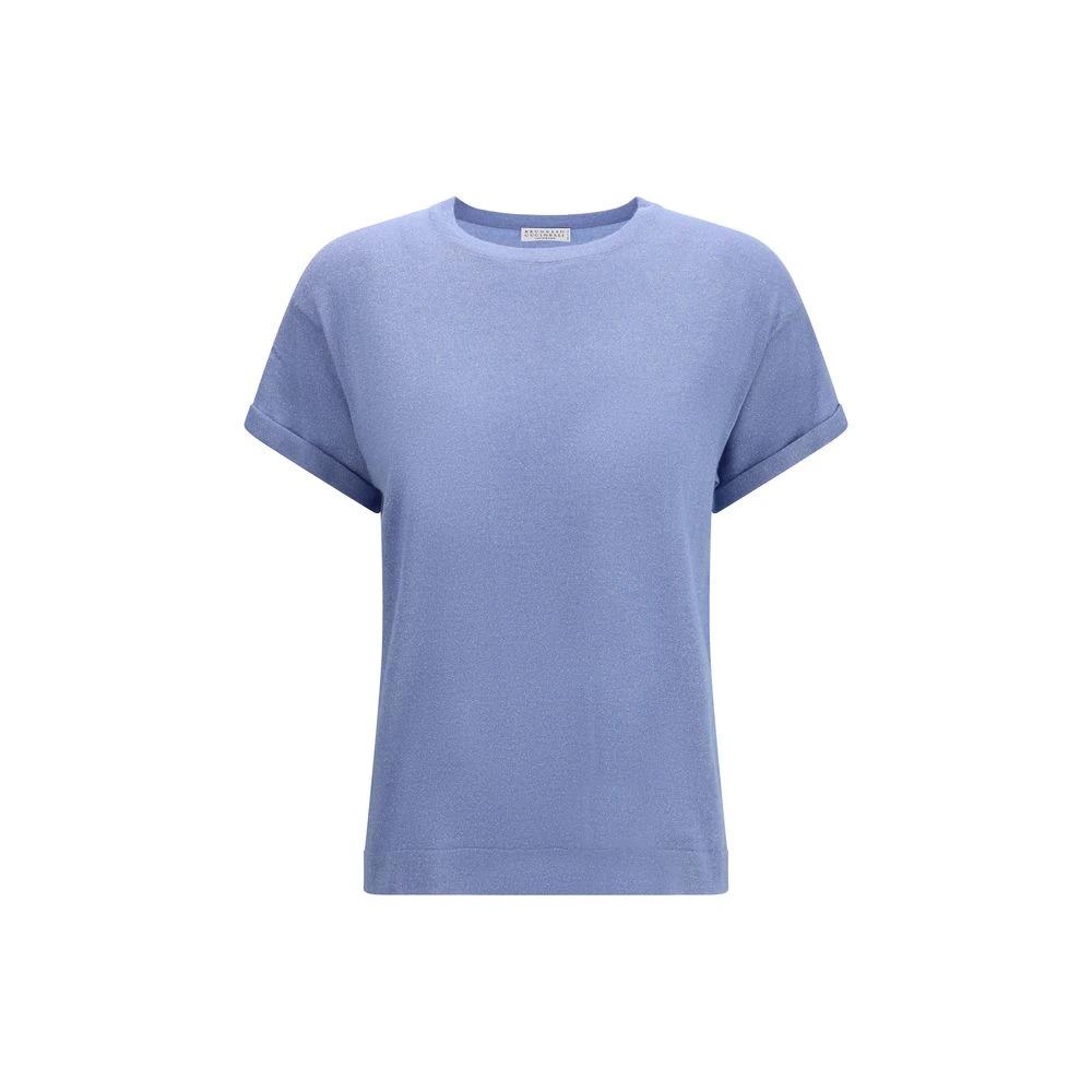 Brunello Cucinelli Cucinelli Blaues Nylon-T-Shirt by Brunello Cucinelli Cucinelli