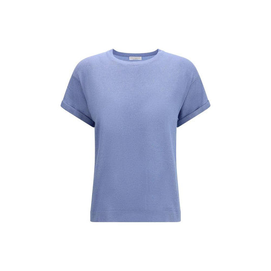 Brunello Cucinelli Cucinelli Blaues Nylon-T-Shirt by Brunello Cucinelli Cucinelli