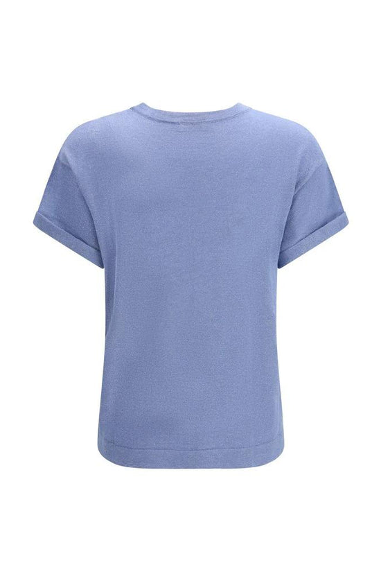 Brunello Cucinelli Blaues Nylon-T-Shirt by Brunello Cucinelli