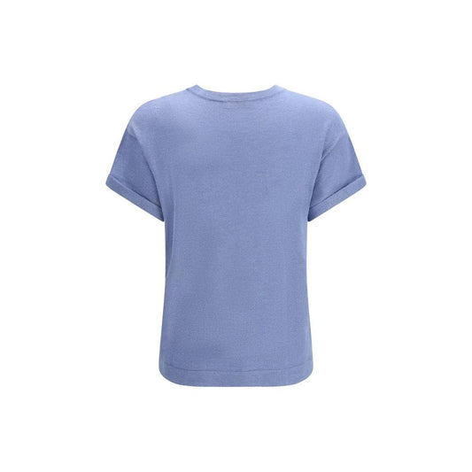Brunello Cucinelli Blaues Nylon-T-Shirt by Brunello Cucinelli