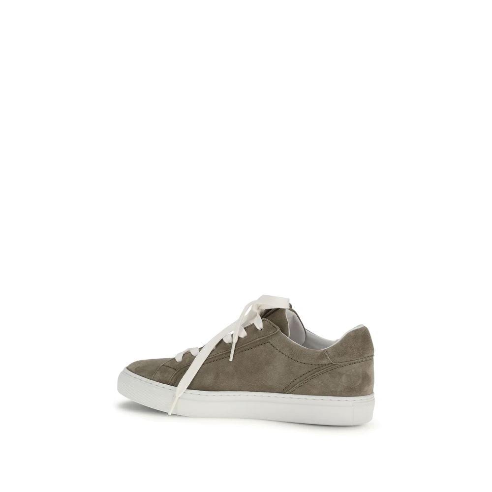 Brunello Cucinelli Graue Bos Taurus Kalbsleder-Sneakers by Brunello Cucinelli