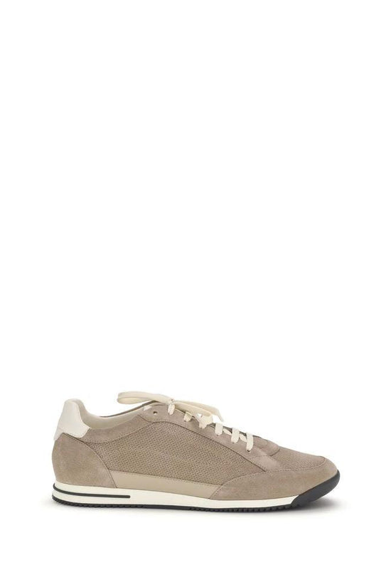 Brunello Cucinelli Cucinelli Beige Calf Leather Bos Taurus Low Top Sneakers by Brunello Cucinelli Cucinelli