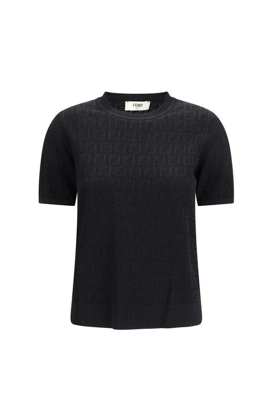 Fendi Schwarzes T-Shirt aus Viskose by Fendi