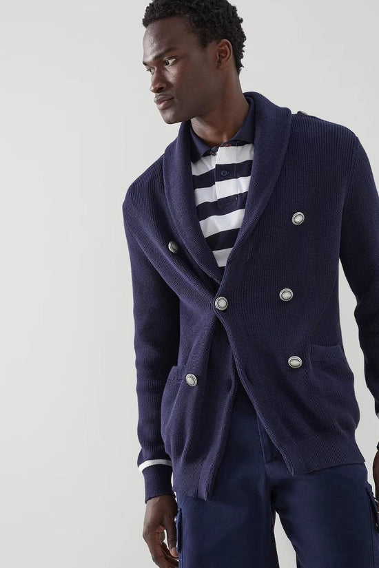 Brunello Cucinelli Marineblaue Baumwollstrickjacke by Brunello Cucinelli