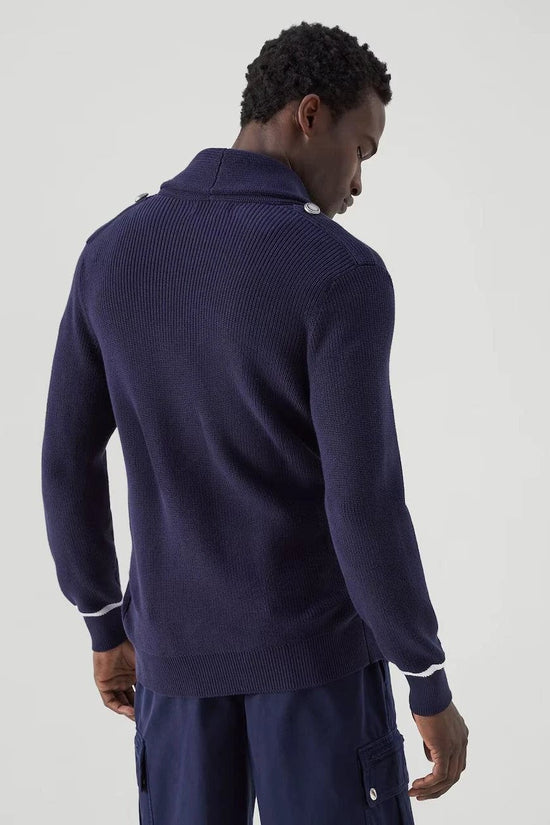Brunello Cucinelli Marineblaue Baumwollstrickjacke by Brunello Cucinelli