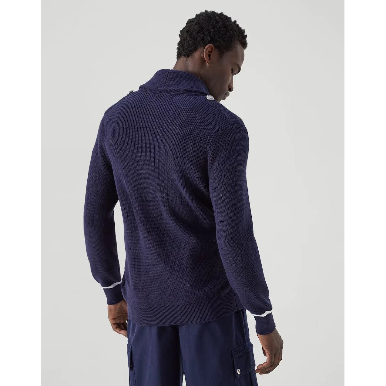 Brunello Cucinelli Marineblaue Baumwollstrickjacke by Brunello Cucinelli