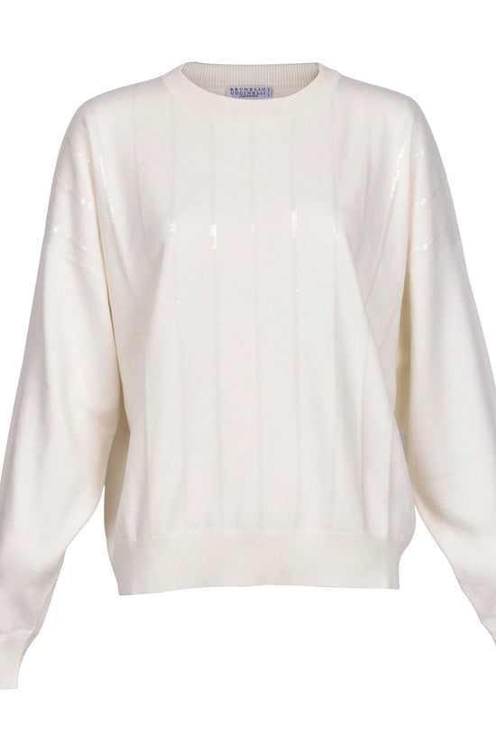 Brunello Cucinelli Weißer Kaschmirpullover by Brunello Cucinelli