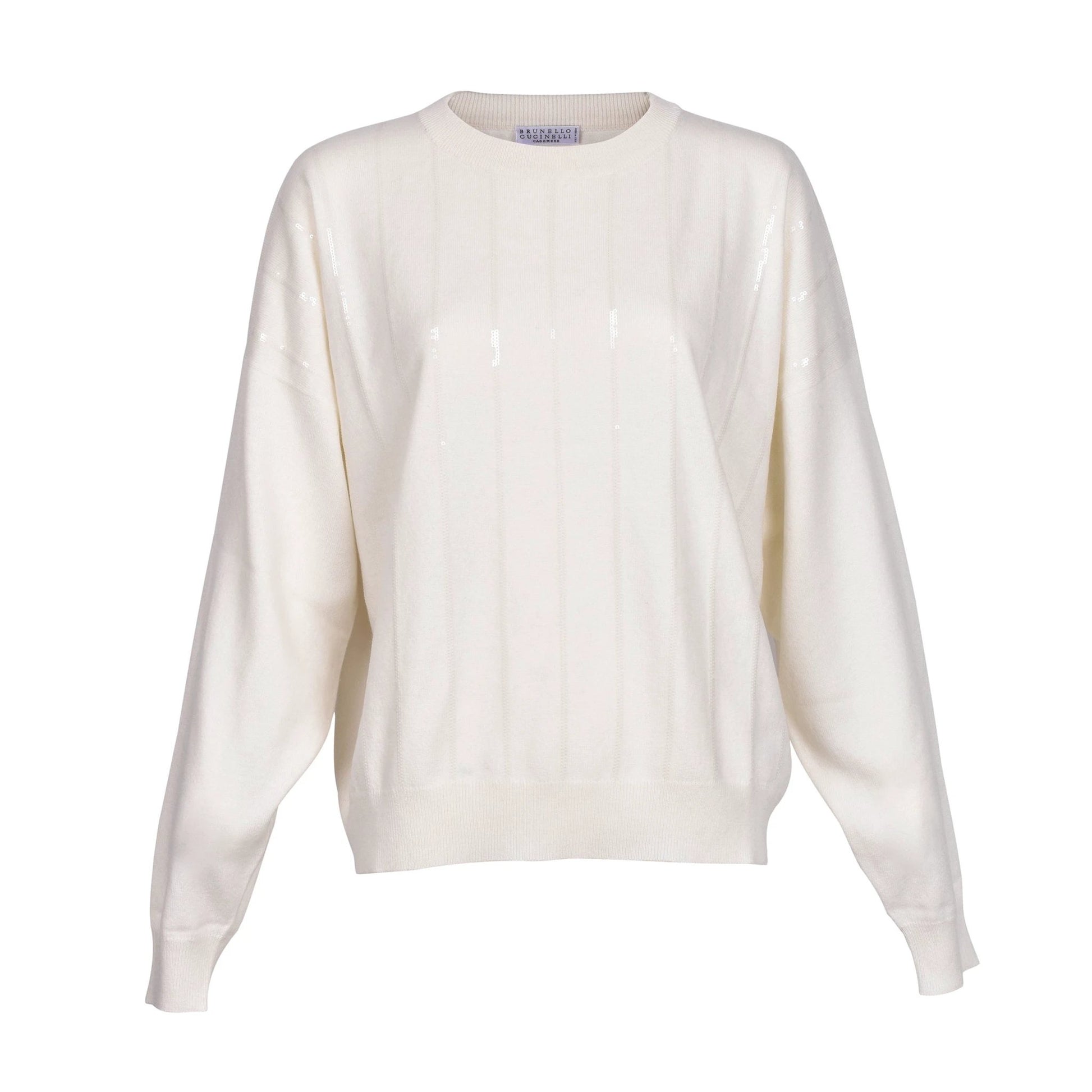 Brunello Cucinelli Weißer Kaschmirpullover by Brunello Cucinelli