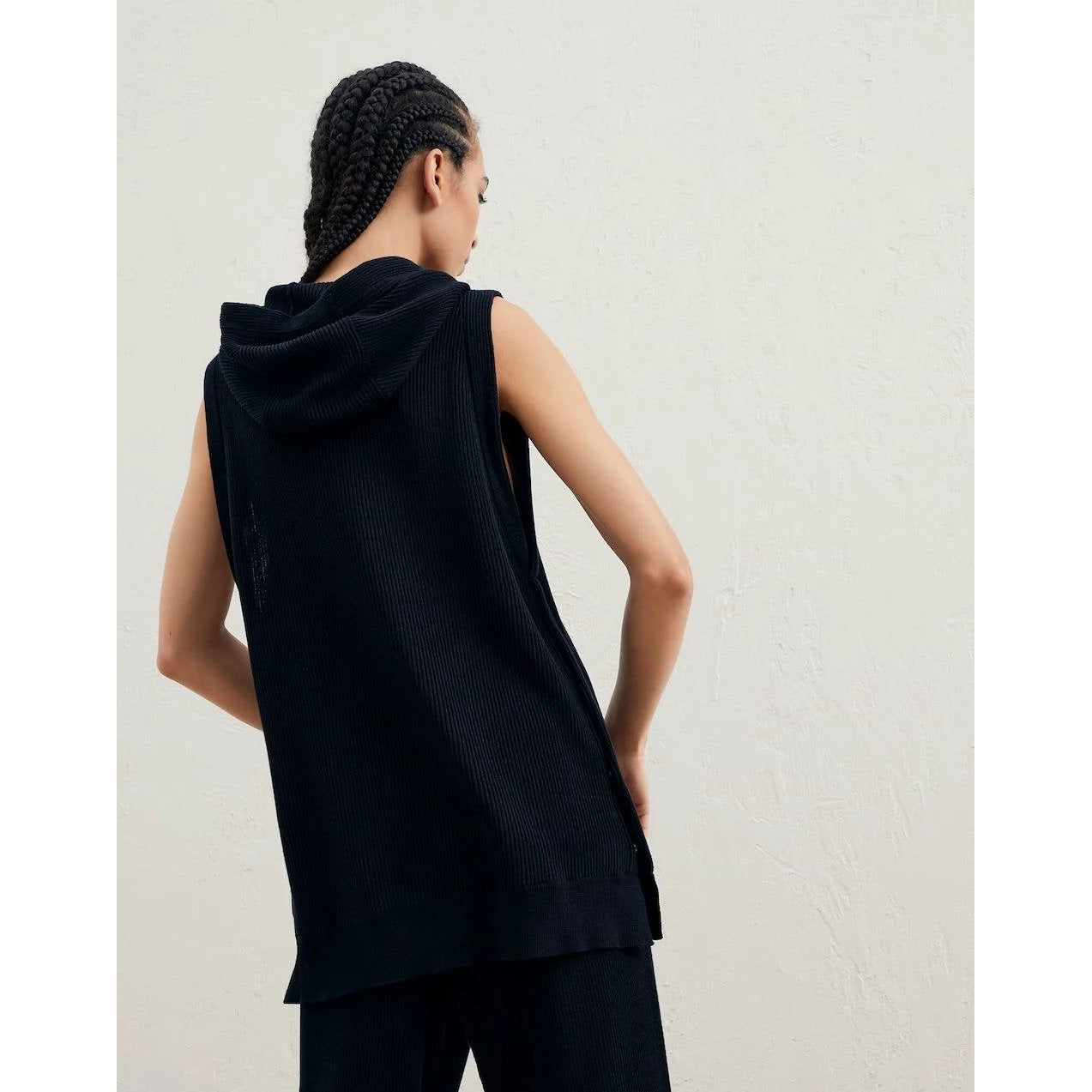 Brunello Cucinelli Schwarzer ärmelloser Pullover aus Baumwolle by Brunello Cucinelli