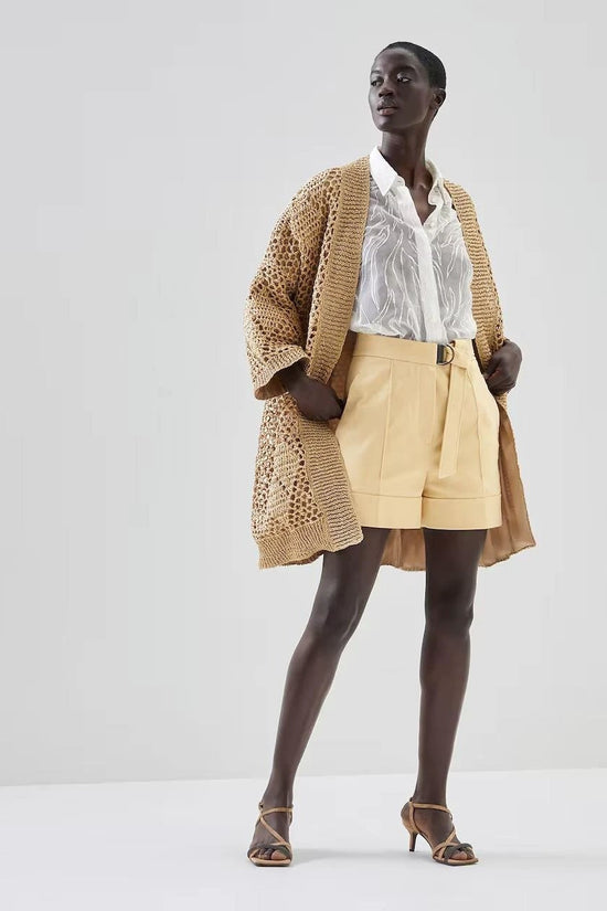 Brunello Cucinelli Beige Polyamid-Strickjacke by Brunello Cucinelli