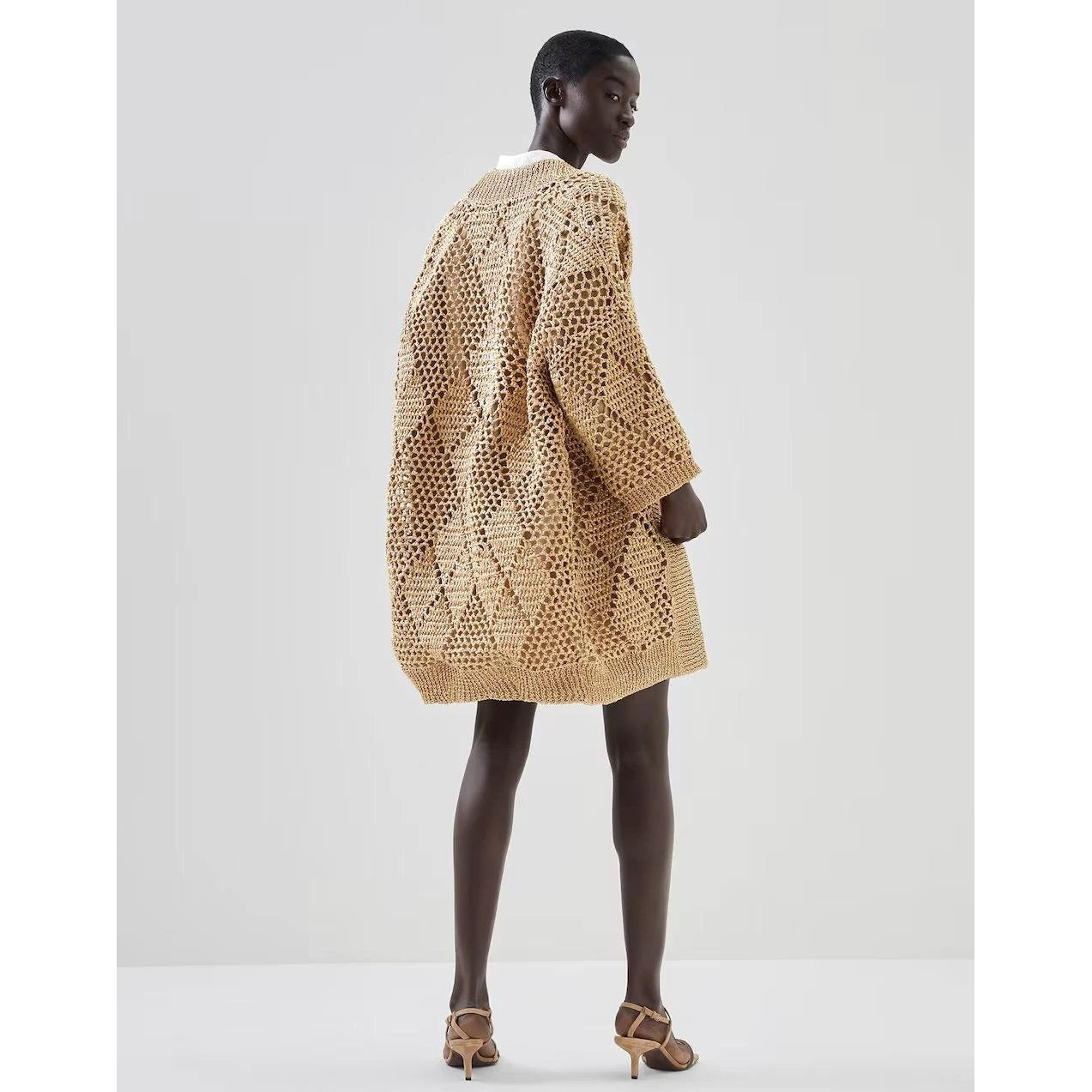 Brunello Cucinelli Beige Polyamid-Strickjacke by Brunello Cucinelli