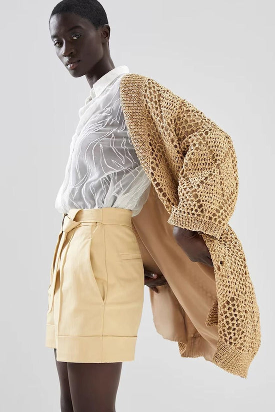 Brunello Cucinelli Beige Polyamid-Strickjacke by Brunello Cucinelli