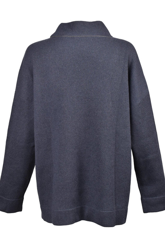 Brunello Cucinelli Blauer Kaschmirpullover by Brunello Cucinelli