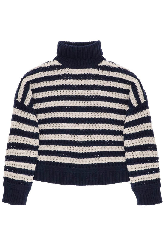 Brunello Cucinelli Cucinelli Blauer Wollpullover by Brunello Cucinelli Cucinelli