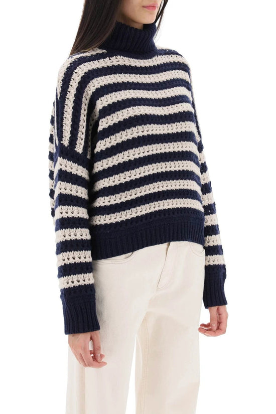 Brunello Cucinelli Blauer Wollpullover by Brunello Cucinelli
