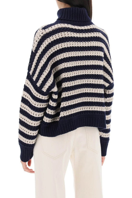 Brunello Cucinelli Blauer Wollpullover by Brunello Cucinelli
