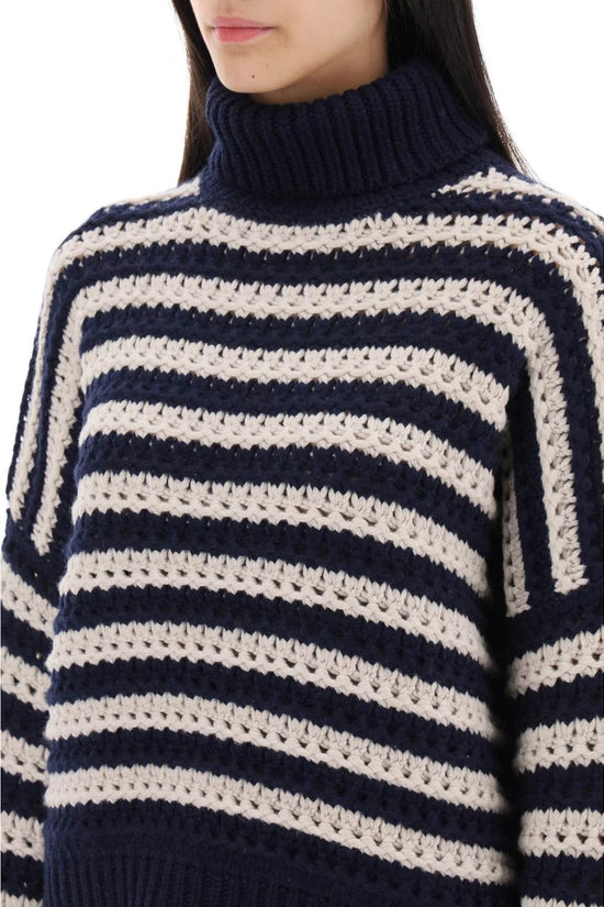 Brunello Cucinelli Blauer Wollpullover by Brunello Cucinelli