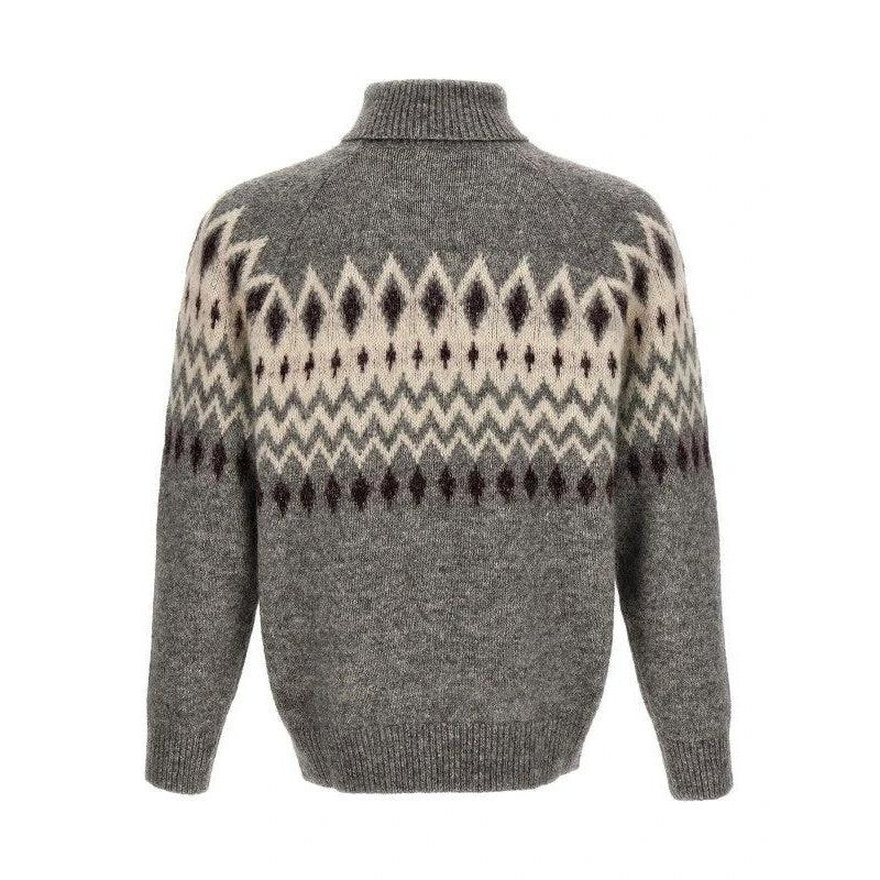 Brunello Cucinelli Graues Leder Sweatshirt by Brunello Cucinelli