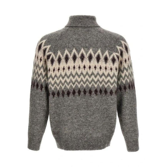 Brunello Cucinelli Graues Leder Sweatshirt by Brunello Cucinelli