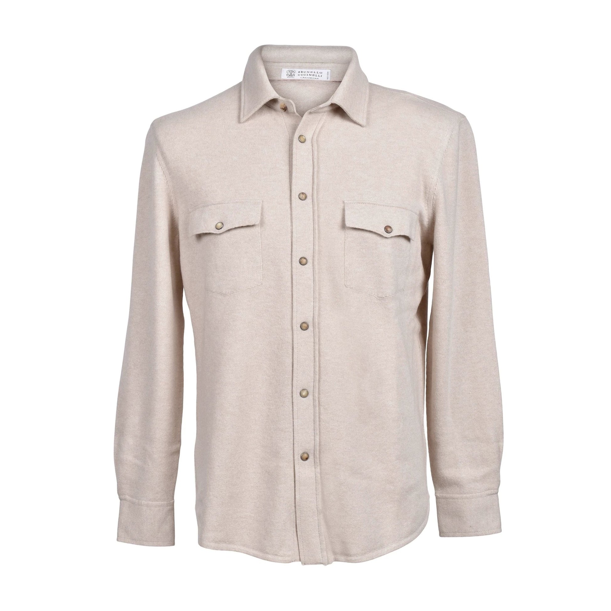 Brunello Cucinelli Cucinelli Beige Wollhemd by Brunello Cucinelli Cucinelli