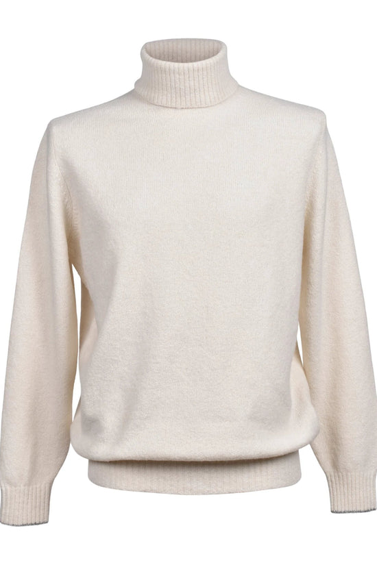Brunello Cucinelli Cucinelli Weißer Lederrollkragenpullover by Brunello Cucinelli Cucinelli