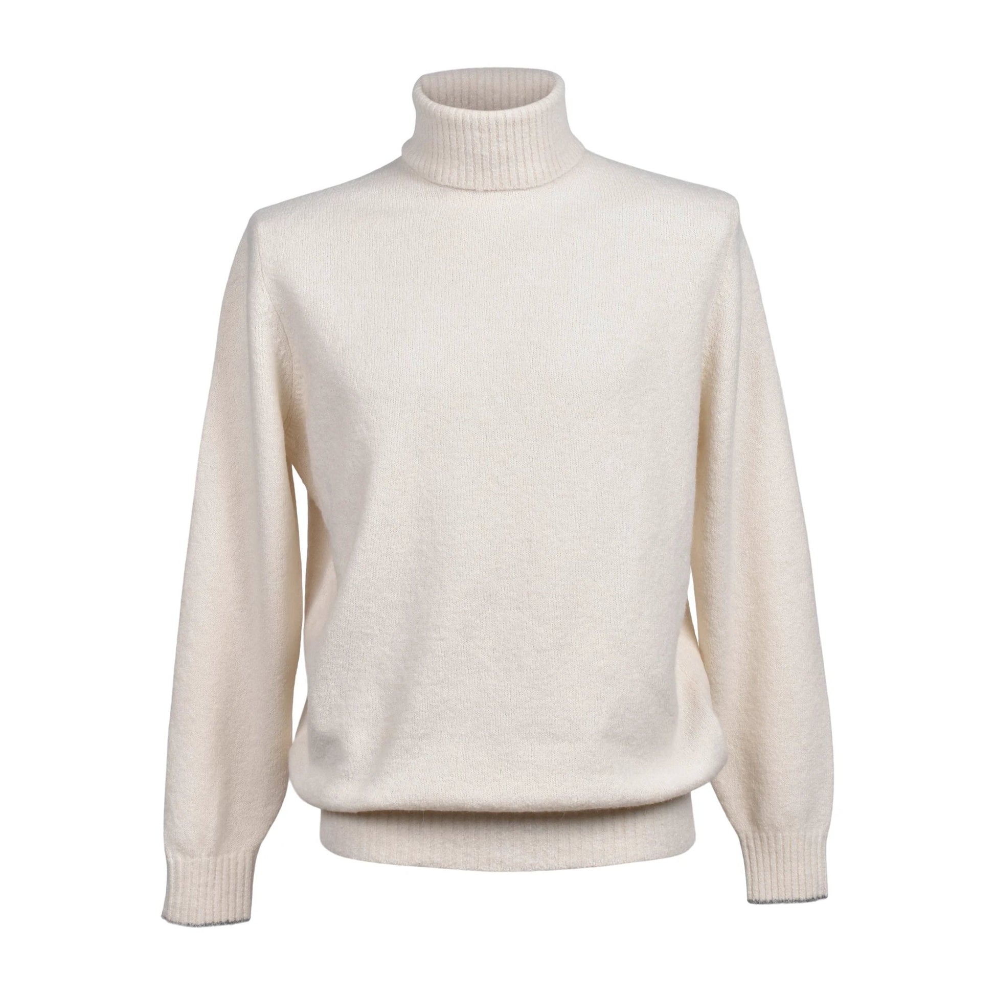 Brunello Cucinelli Cucinelli Weißer Lederrollkragenpullover by Brunello Cucinelli Cucinelli