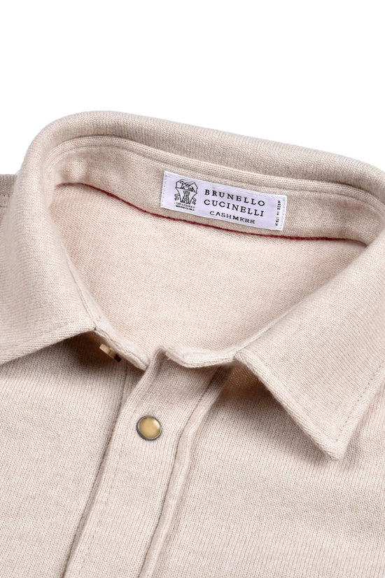 Brunello Cucinelli Beige Wollhemd by Brunello Cucinelli