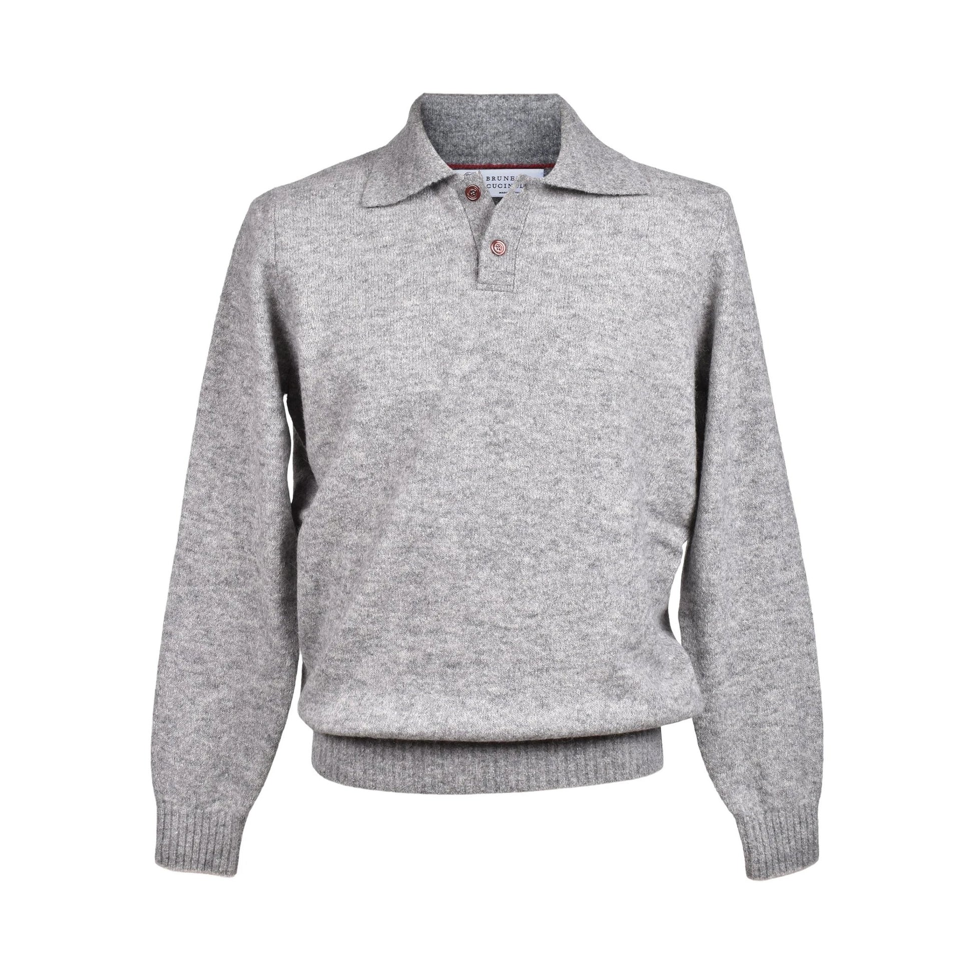 Brunello Cucinelli Cucinelli Graues Leder-Sweatshirt by Brunello Cucinelli Cucinelli