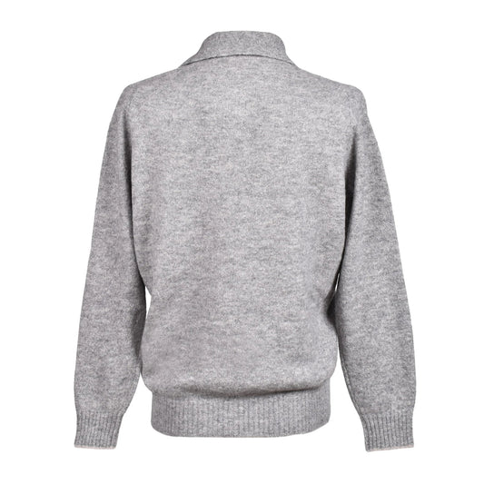 Brunello Cucinelli Graues Leder-Sweatshirt by Brunello Cucinelli