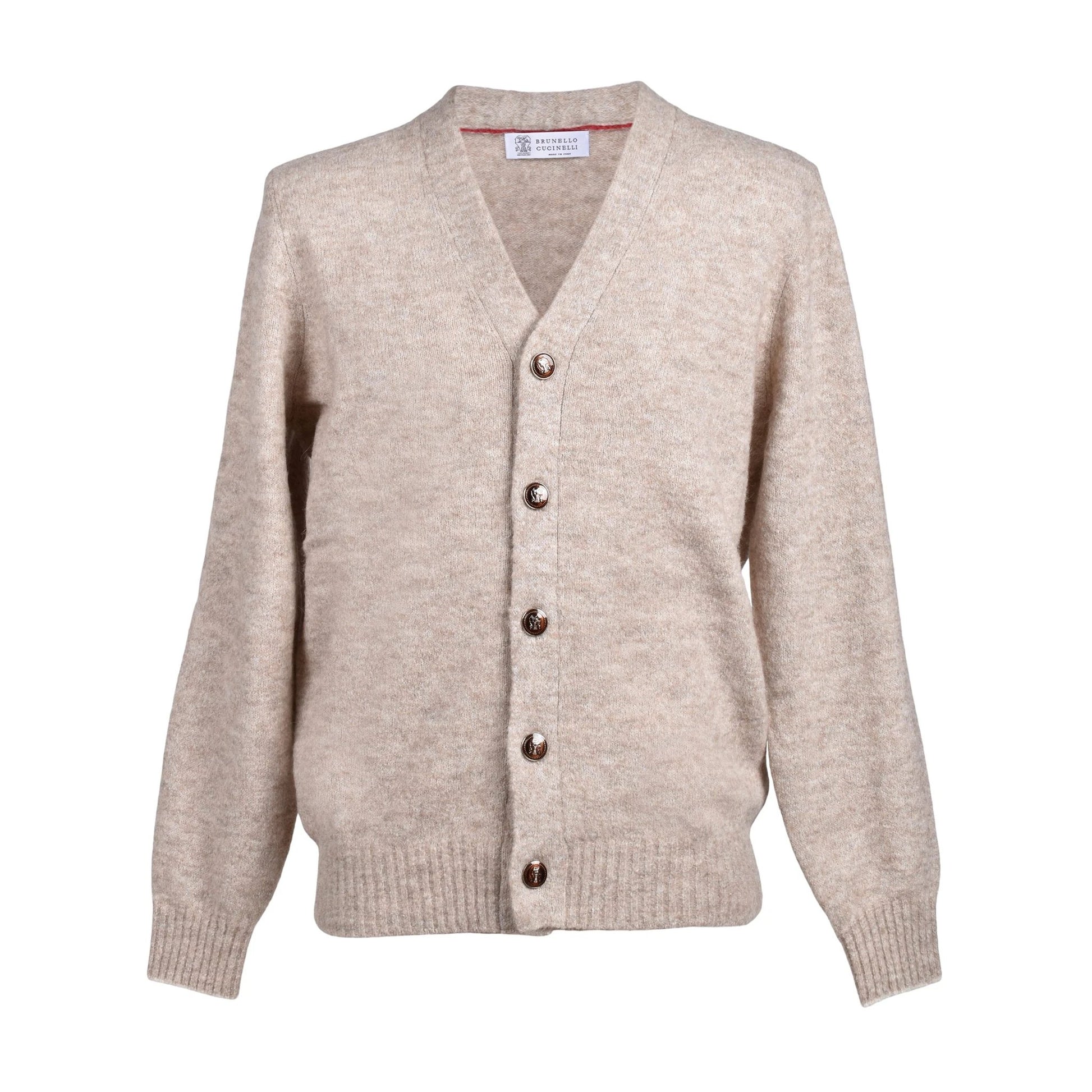 Brunello Cucinelli Beige Leder Cardigan by Brunello Cucinelli