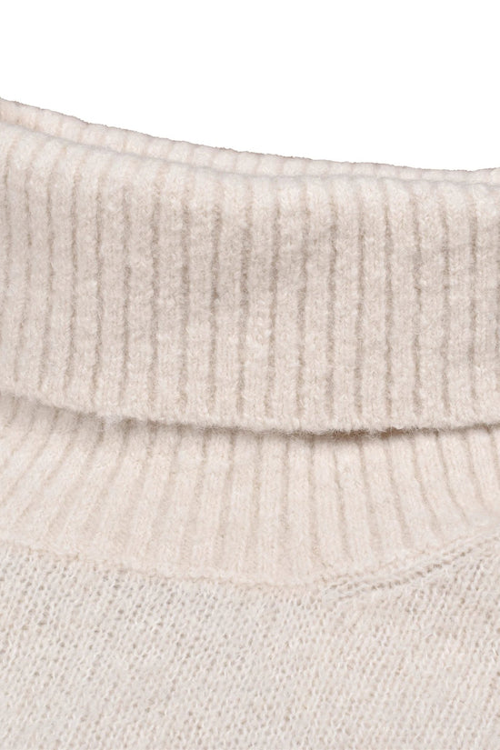 Brunello Cucinelli Weißer Lederrollkragenpullover by Brunello Cucinelli