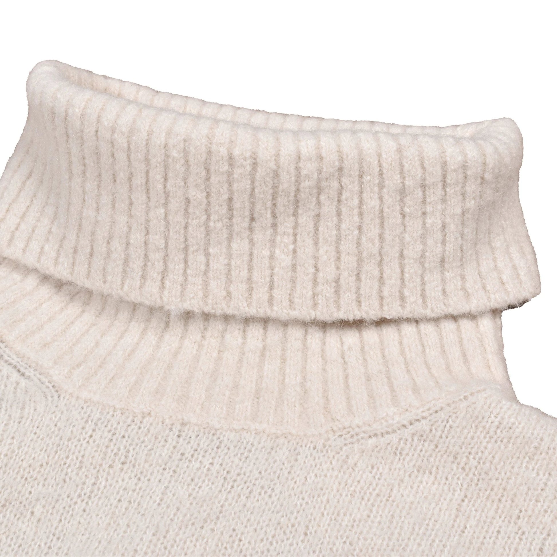 Brunello Cucinelli Weißer Lederrollkragenpullover by Brunello Cucinelli