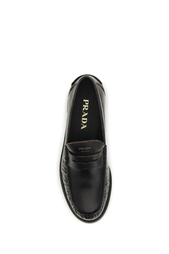 Prada Schwarze "Bos Taurus" Loafer aus Kalbsleder by Prada