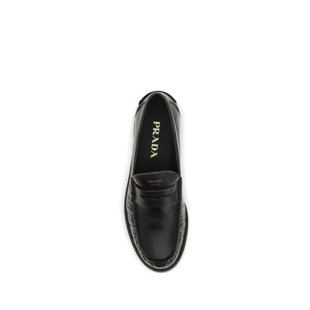 Prada Schwarze "Bos Taurus" Loafer aus Kalbsleder by Prada