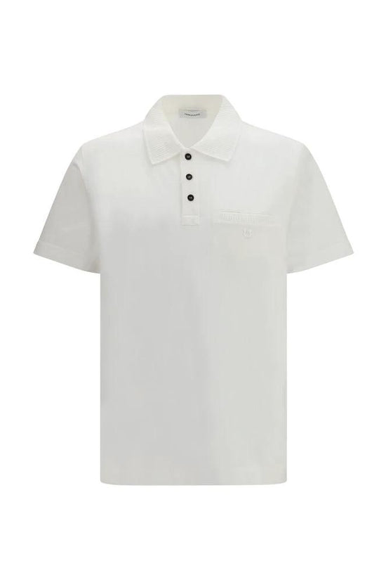Ferragamo Weißes Poloshirt aus Baumwolle by Ferragamo