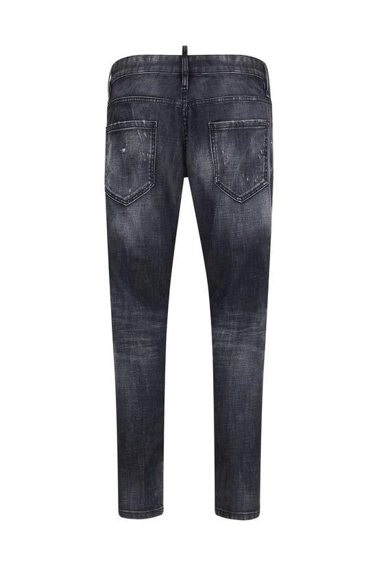 Dsquared² Schwarze Baumwoll-Jeans im Slim Fit by Dsquared²