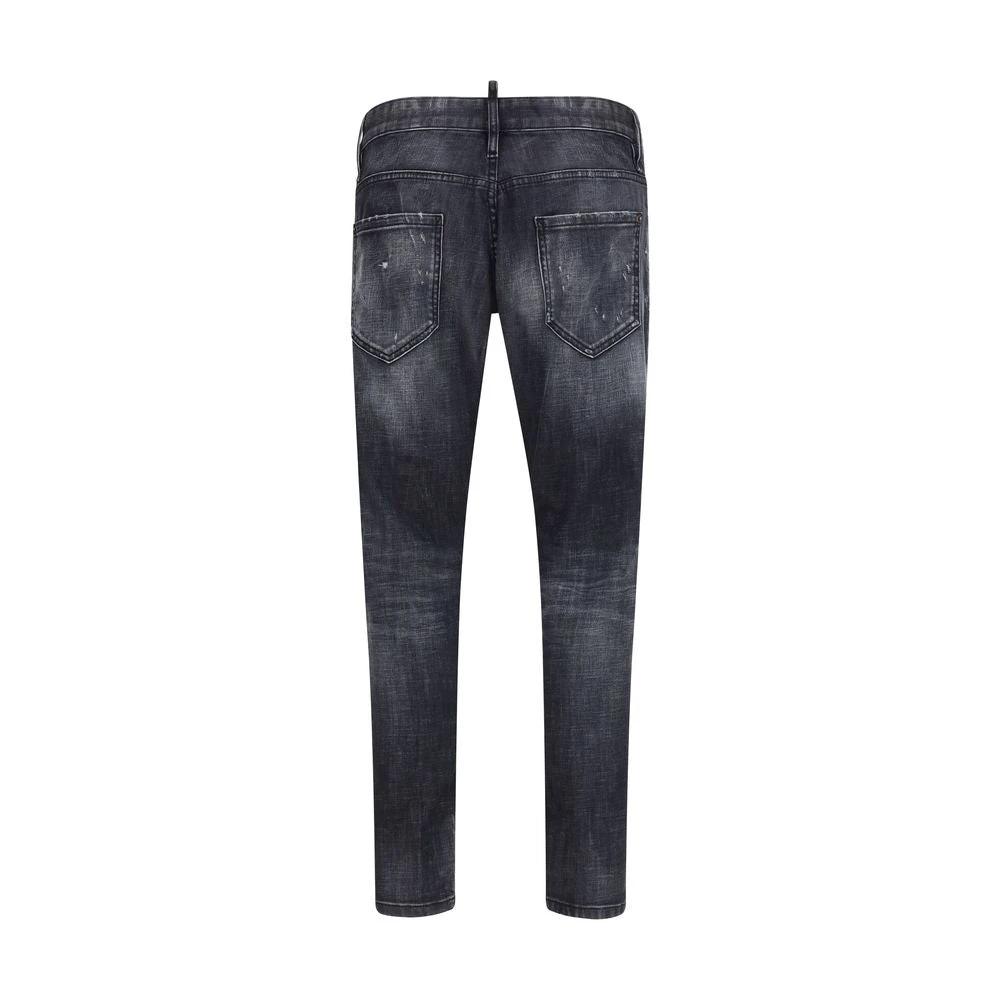 Dsquared² Schwarze Baumwoll-Jeans im Slim Fit by Dsquared²