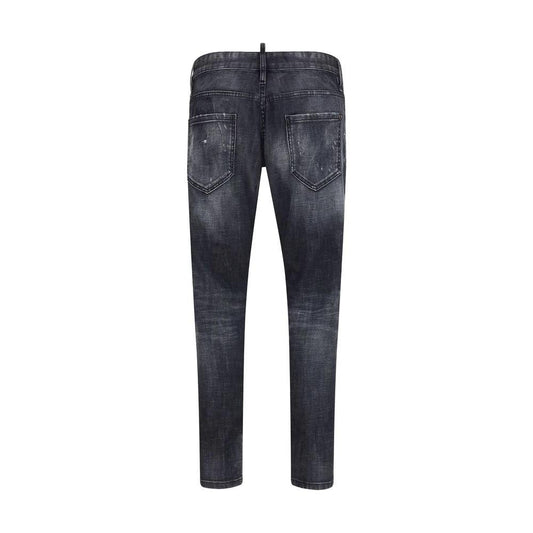 Dsquared² Schwarze Baumwoll-Jeans im Slim Fit by Dsquared²